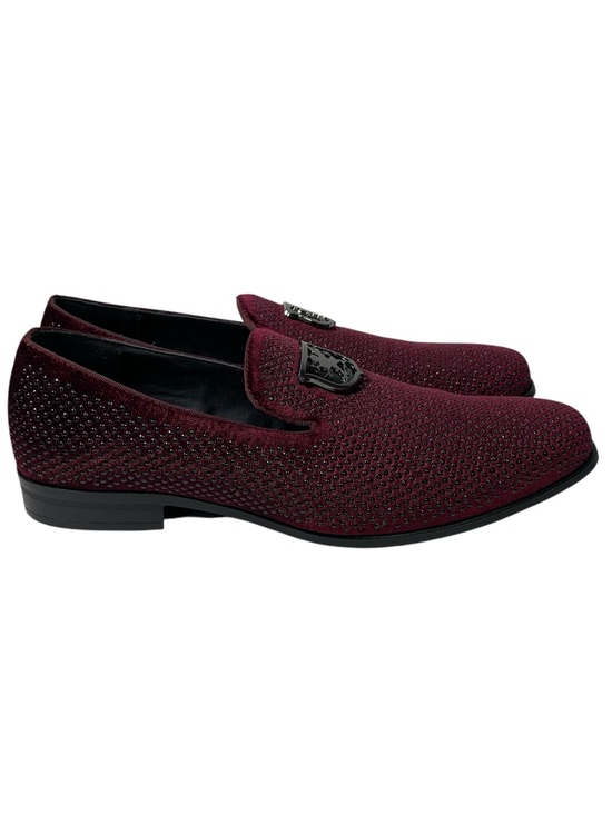 Stacy Adams Swagger Studded Slip-On Dress Loafers Size 10.5 Burgundy MetalCrest main image 6